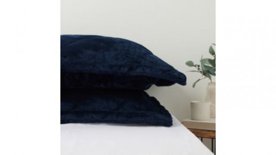 Cozee Home Velvetsoft & Fluffy Diamond Quilt Set of 2 Shams