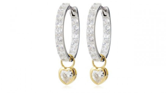 Diamonique 2.5ct tw Hoop Earrings Sterling Silver