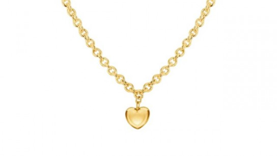 Faith & Brown Italian Crafted Sterling Silver Puffy Heart Belcher Necklace