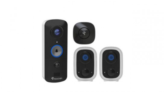 Toucan Home Security Solution w/ V3 Video Doorbell & 2 S4 Security Cameras