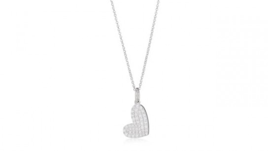 Diamonique 0.8ct tw Heart Pendant & 45cm Chain Sterling Silver