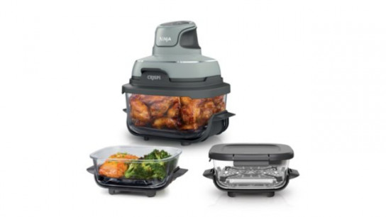 Ninja CRISPi 4-in-1 Glass Portable Air Fryer with Additional 2x 1.4L Containers