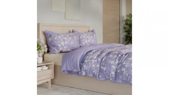 Cozee Home Velvetsoft Reversible Floral Geo 4 Piece Duvet Set