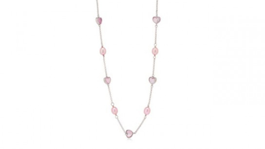 Lara Pearl Heart Mother of Pearl 6-7mm Oval Necklace