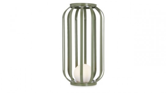 abode Outdoor Tall Metal Plant Stand Table with Orb Light