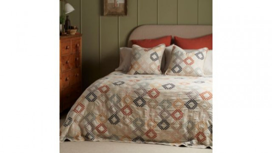 Secret Linen Store Jolene 100% Cotton Quilted Throw
