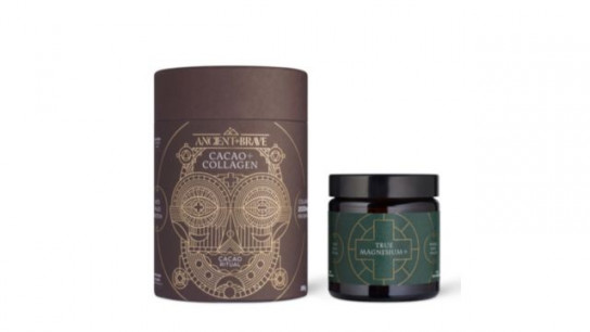 Ancient + Brave Cacao+ Collagen Tub 250g & True Magnesium 60 Capsules