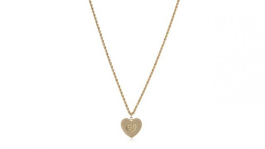 GOLD 9ct Italian Gold Sparkle Heart Necklace 2.1g