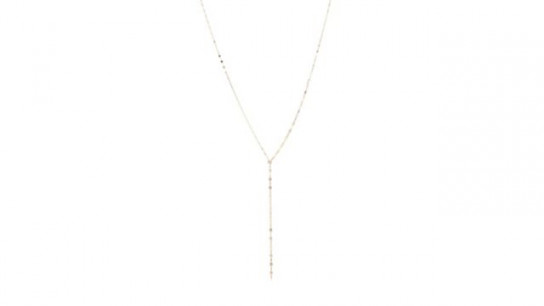 GOLD 9ct Italian Gold Petal Lariat Necklace 1.14g