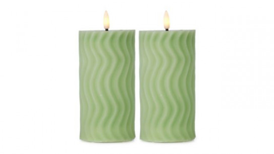 S By Sara Davies Set of 2 Flameless Pillar Candles