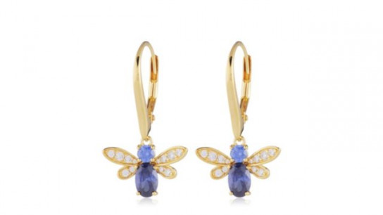 Diamonique 1.39ct tw Bee Leverback Earrings Sterling Silver
