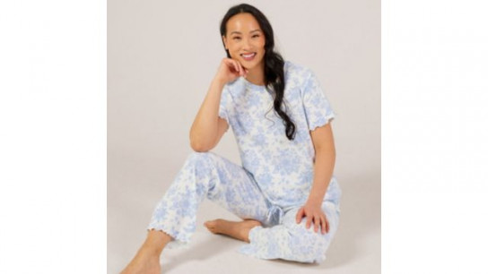 Cozee Home Lettuce Edge Soft Waffle PJ Set