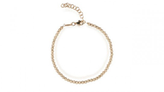GOLD 9ct Italian Gold Diamond Cut Bead Bracelet 3.9g