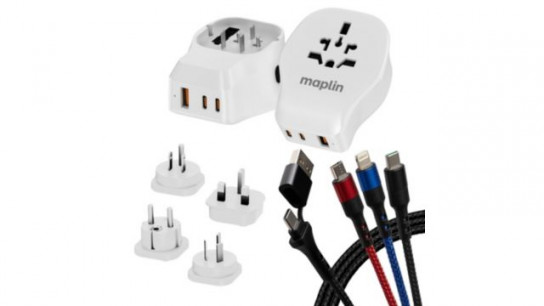 Maplin Worldwide Travel Adapter & 3-in-1 Multi Charging Cable