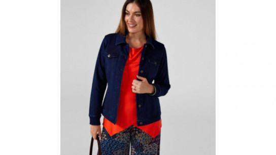 Denim & Co. Comfy Denim Style Jacket with Collar