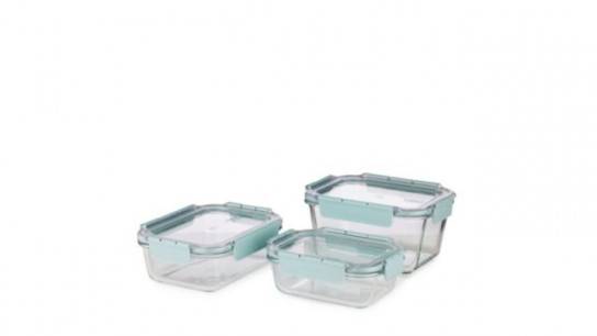 LocknLock Set of 3 Glassware Containers with Lids