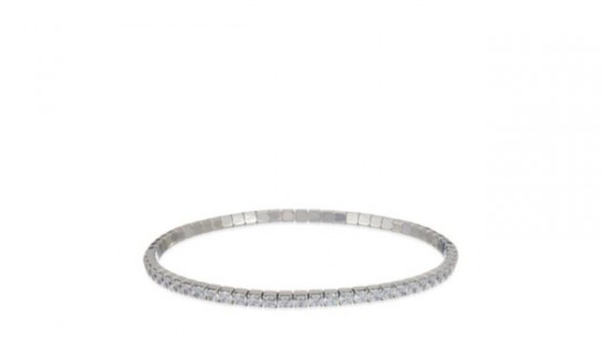 Steel by Diamonique Diamante Stretch Tennis Bracelet Stainless Steel
