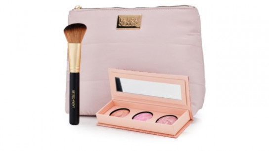 Laura Geller Greatest Natural Finish Baked Blush Trio with Brush & Bag