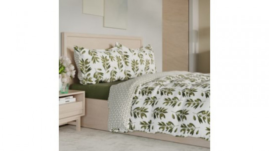 Supersoft by Cozee Home Tuscany Olive Branch 4 Piece Duvet Set
