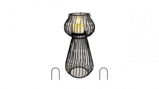 K by Kelly Hoppen Wavy Line Indoor Outdoor Candle Holder with LED Candle