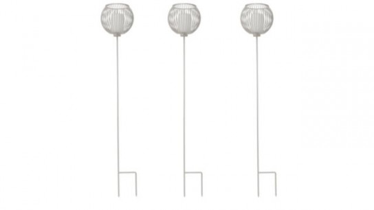 K By Kelly Hoppen Set of 3 Outdoor Battery Stake Lights with Candle & Timer