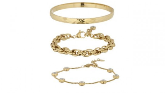 Steel by Diamonique Boxed Bangle and Bracelet Stack Stainless Steel