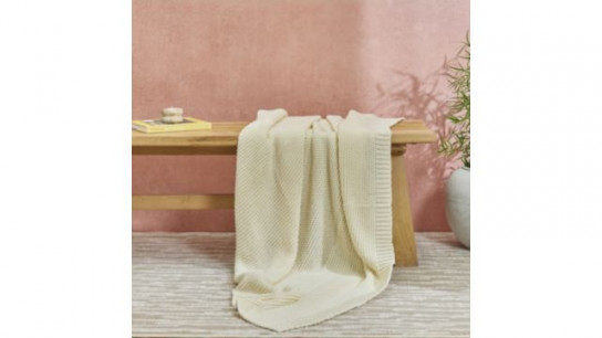 abode Plain Knit Throw