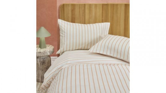 abode Cotton Blend Stripe 3 Piece Duvet Set