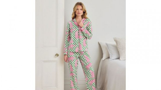 Chelsea Peers Organic Cotton Classic Long Button Up PJ Set