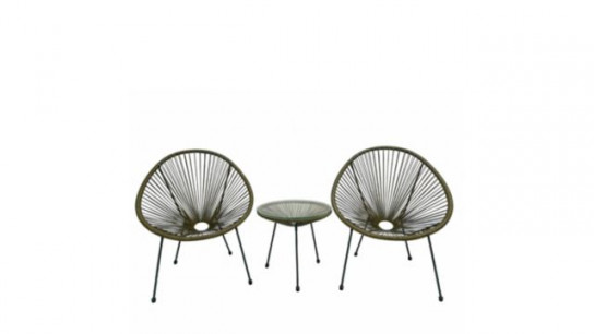 Garden Stories Acapulco Woven 3PC Bistro Set
