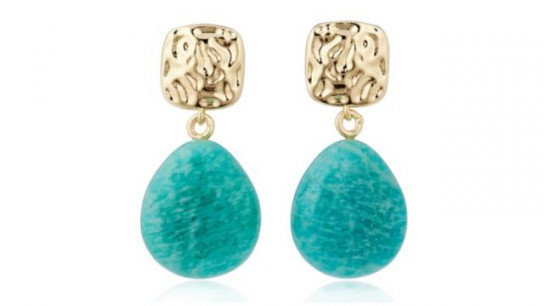 Malika Semi Precious Pebble Drop Earrings