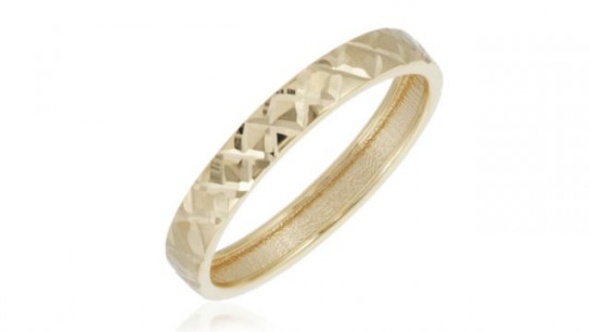 GOLD 9ct Gold Horizon Sparkle Textured Ring
