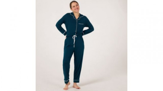 Cozee Home Supersoft Notch Collar PJ Set