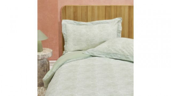 abode Cotton Blend Abstract 3 Piece Duvet Set with Stitch Detail