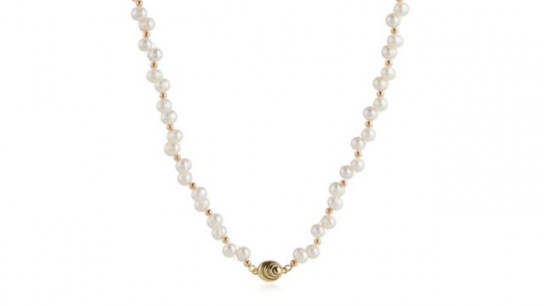 Lara Pearl 6-7mm Ring Potato Pearl Necklace Stainless Steel