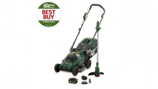 Webb Eco 20v33cm Lawnmower & Line Trimmer 4Ah Batt & Charger