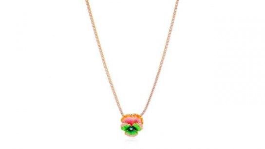 Butler & Wilson Pansy Pendant Necklace