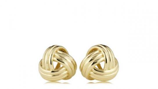GOLD 9ct Italian Gold Trio Knot Earrings 1.23g