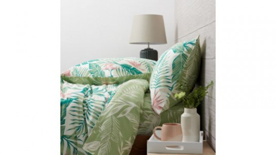 Supersoft by Cozee Home Palm Print Reversible 4 Piece Duvet Set