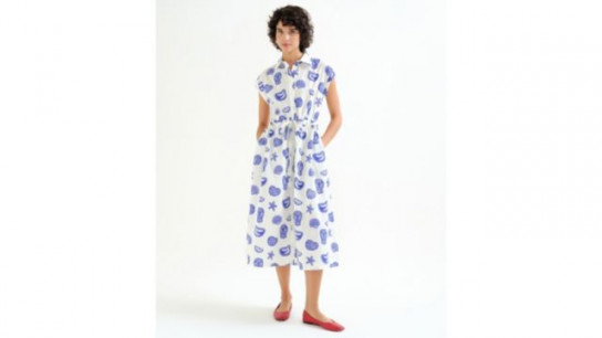 Compania Fantastica Lobster Print Drawstring Waist Dress