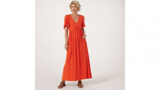 Orfeo Paris Kora Long Dress with Short Sleeves