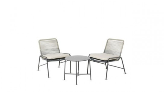 Garden Stories 2 Chairs with Seat Pads & Table Bistro Set