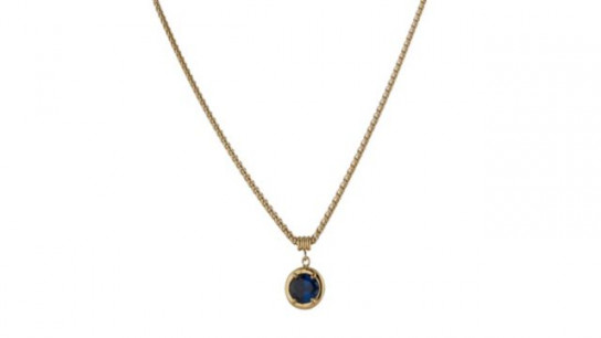 Steel by Diamonique Colour Stone Pendant & Chain Stainless Steel