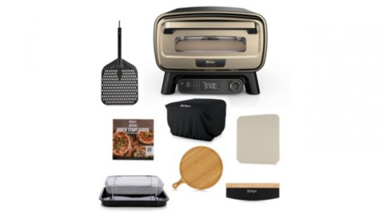 Ninja Artisan Electric Outdoor Pizza Oven & Air Fryer with Serveware Acc