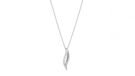 Diamonique Edit Pave Wave Pendant Necklace