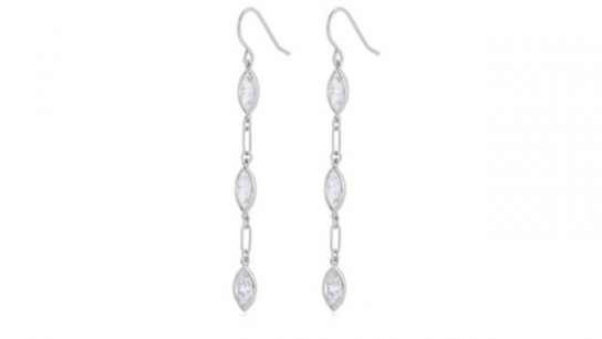 Diamonique 4.5ct tw Anniversary Marquise Earrings Sterling Silver