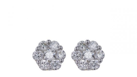 0.40ct Diamond Cluster Stud Earrings 9ct Gold