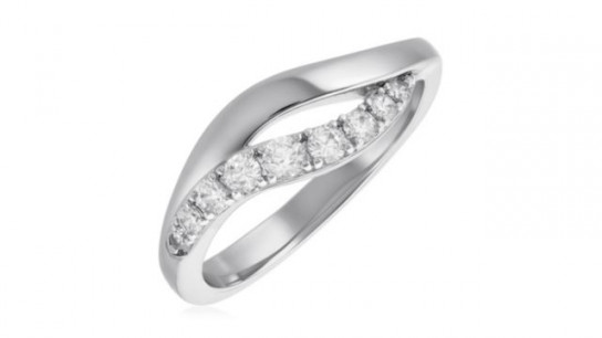 Diamonique Edit Pave Wave Ring