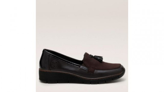 Rieker Leather Wedge Loafer