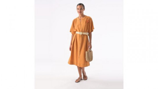 Orfeo Paris Olivie Short Sleeved Belted Dress